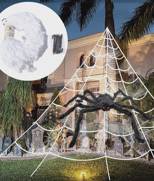 Grote Halloween Spinnenweb Decoratie met Pluche Spin (5m)