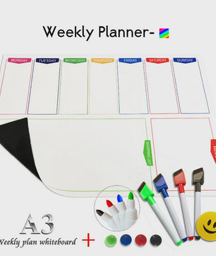 Flexibel Magnetisch Weekplanner Whiteboard A3 - Ideaal voor Koelkast & Kantoor