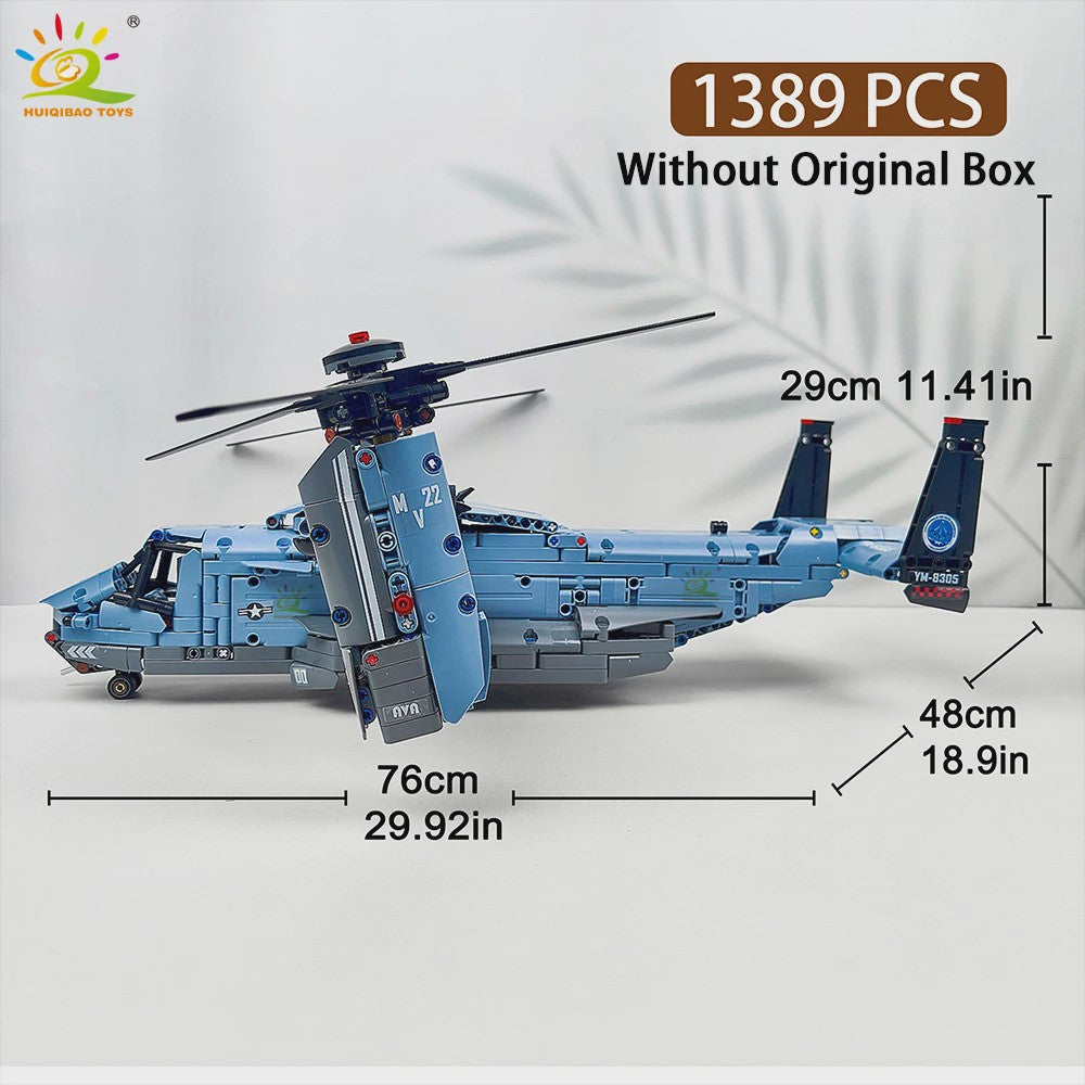 Bouwset V-22 Tiltrotor Vliegtuig & Helikopter - 1389 Stukjes Militair Model
