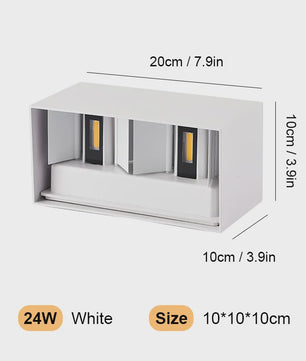 Aluminium LED Wandlamp Buiten IP65 Waterdicht - 12W/24W - Warm & Koel Wit