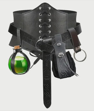 Renaissance Kostuum Set: Riem met Pouch, Flesje & Accessoires voor LARP & Cosplay