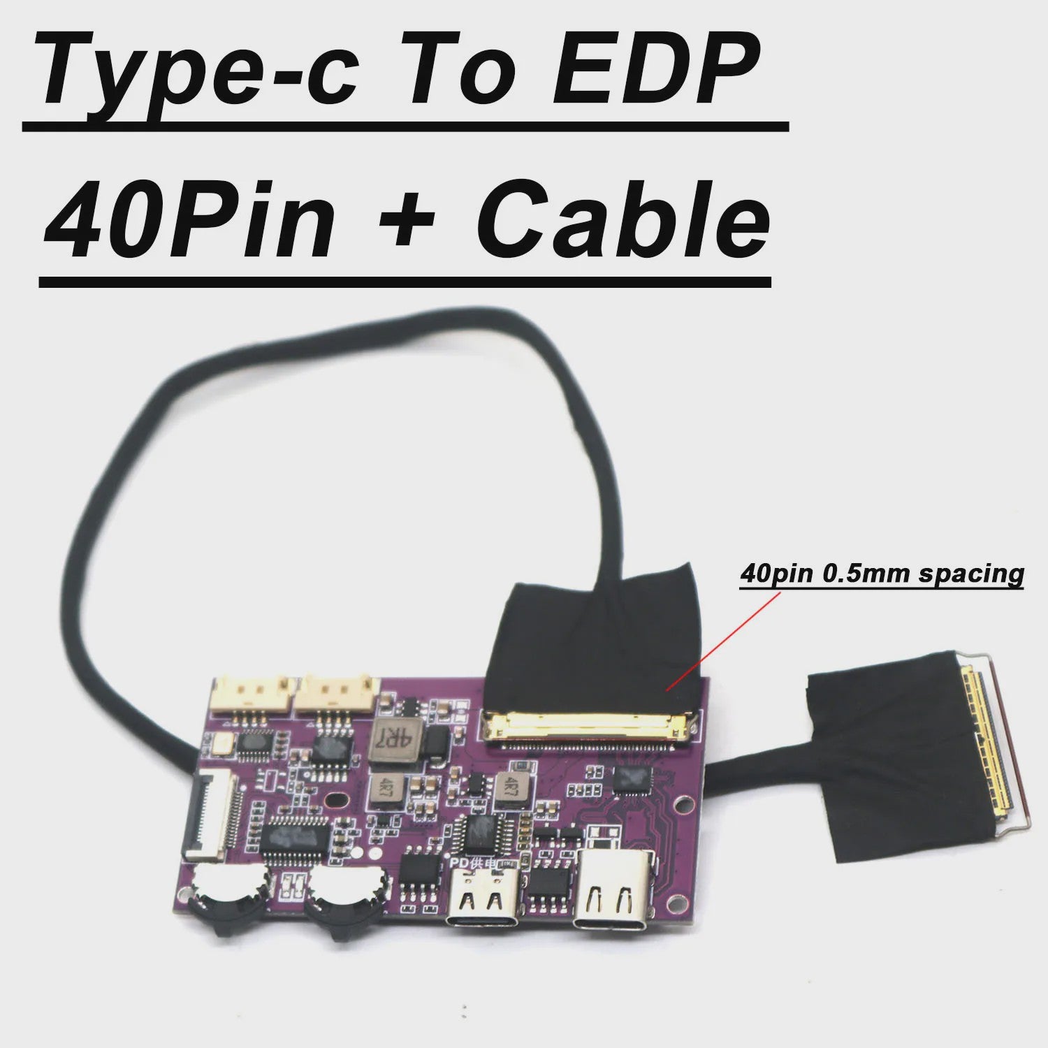 USB-C naar EDP Driver Board voor 2K/4K Schermen - 30/40 Pin