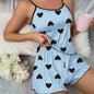 Dames Pyjama Set Hartjesprint - Comfortabele Ice Silk Loungewear