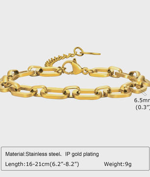 Chunky Gouden Halsketting Dames - Roestvrij Staal Dikke Ovalen Schakelketting Choker