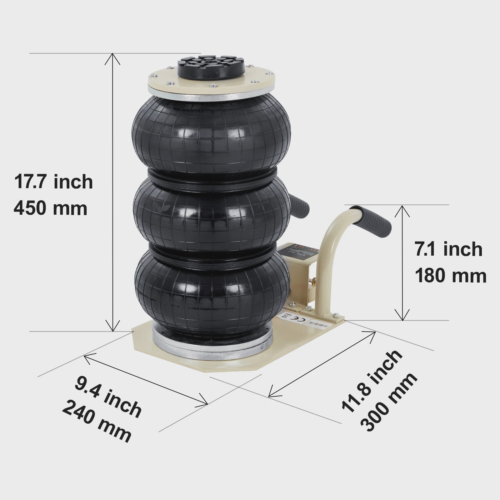 3 Ton Pneumatische Air Jack - Draagbare Autokrik voor Garage Reparaties