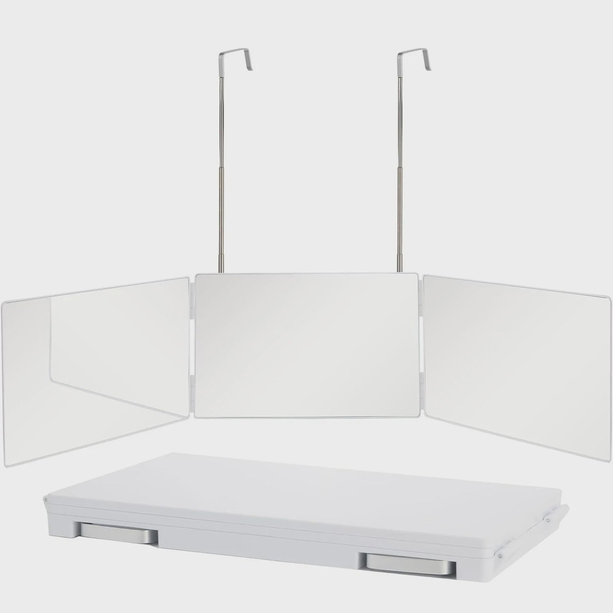 Draagbare Trifold Make-up Spiegel met Verstelbare Haak - Perfect voor Zelf Knippen, Scheren & Cadeaus