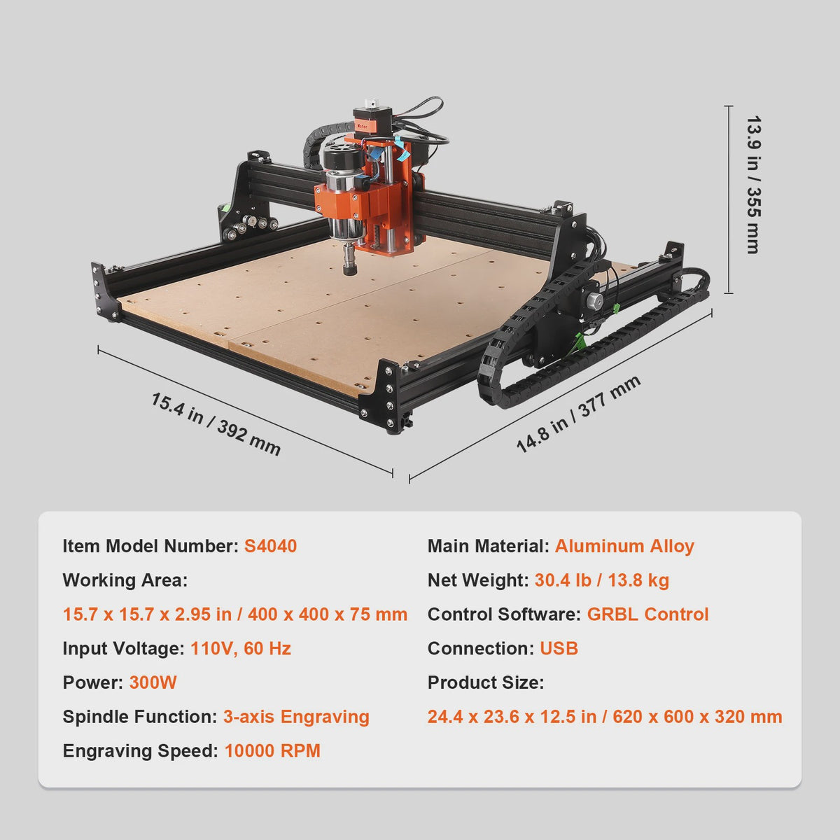 3-assige CNC Router Graveermachine Kit met GRBL Controle