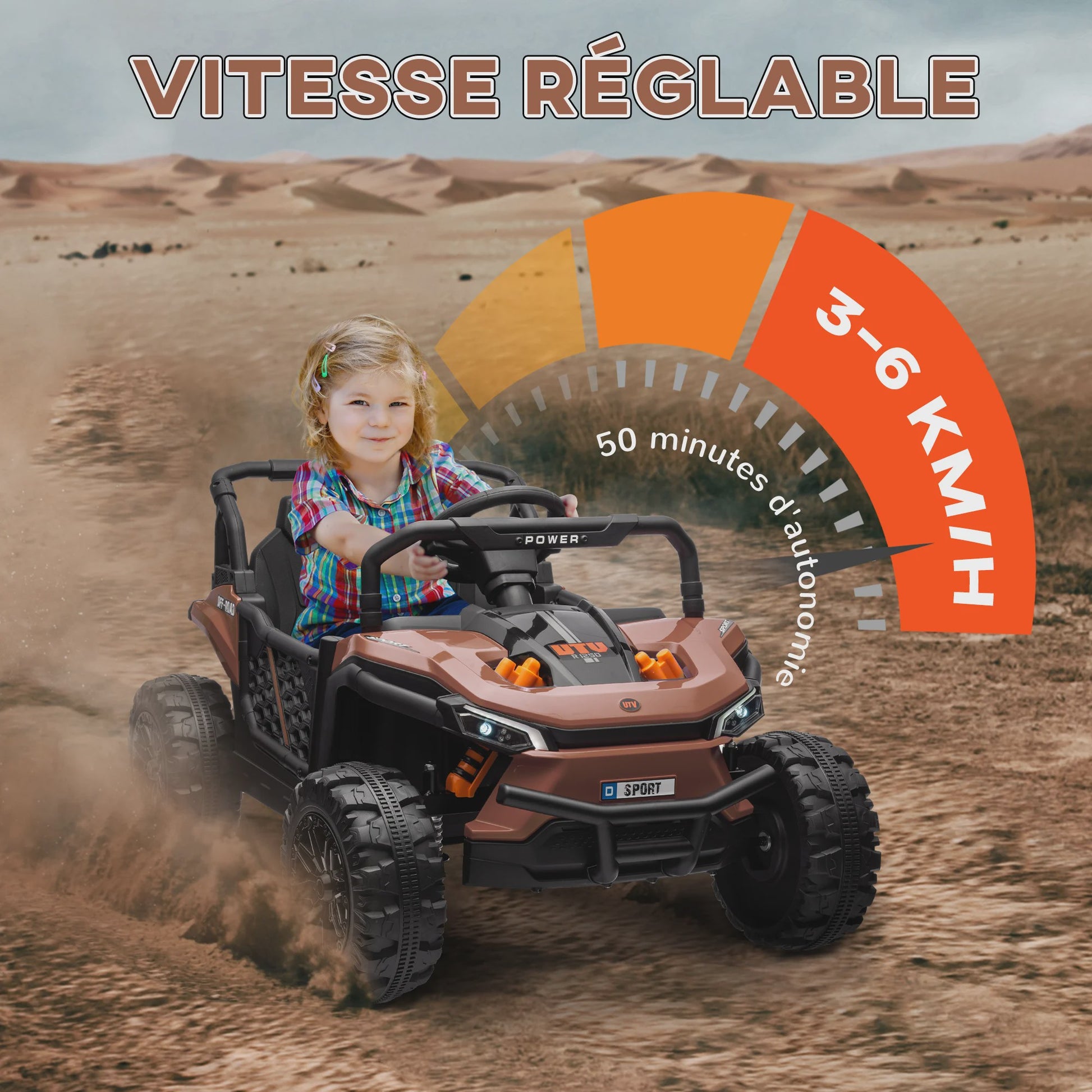 Elektrische Kinder Buggy Bruin met Afstandsbediening - 2 Motoren