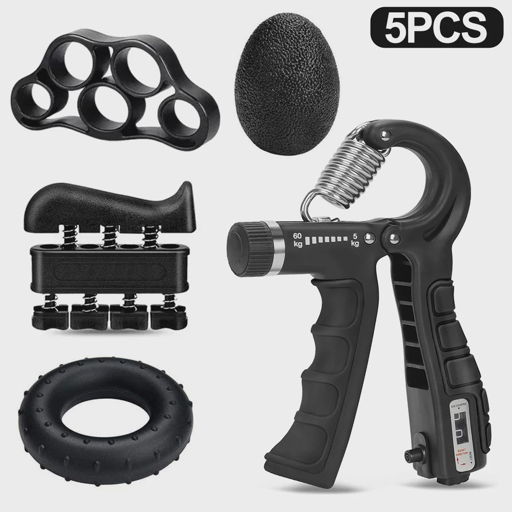 Complete Handtrainer Set: 5-60kg Verstelbare Hand Gripper, Vingerstrekker & Polstrainer