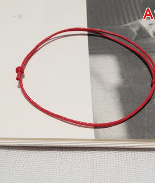Verstelbaar Zwart Rood Touw Enkelbandje - Zomerse Barefoot Armband voor Dames & Heren