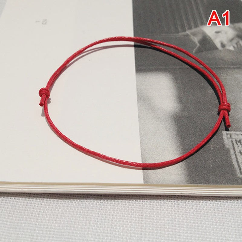 Verstelbaar Zwart Rood Touw Enkelbandje - Zomerse Barefoot Armband voor Dames & Heren