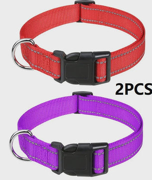 Verstelbare Halsband voor Honden en Puppies met Reflecterende Strepen - Veilig en Comfortabel