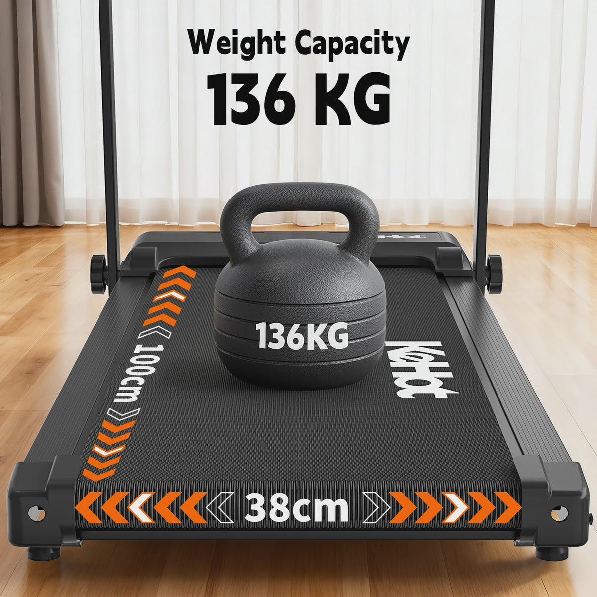 Opvouwbaar Loopband met APP Control, 2.0PK Motor, 8 Niveaus Incline & 12 Programma's - Compact Fitnessapparaat
