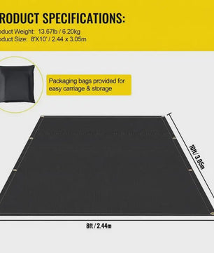 2x Vlamdovende Lasdeken - Brandwerend Fiberglass 2.44x3.05m met Oogjes