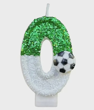 Voetbal Cijfer Kaarsen - Glitter & Graduele Kleurverandering - Verjaardag Decoratie