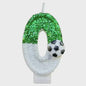 Voetbal Cijfer Kaarsen - Glitter & Graduele Kleurverandering - Verjaardag Decoratie