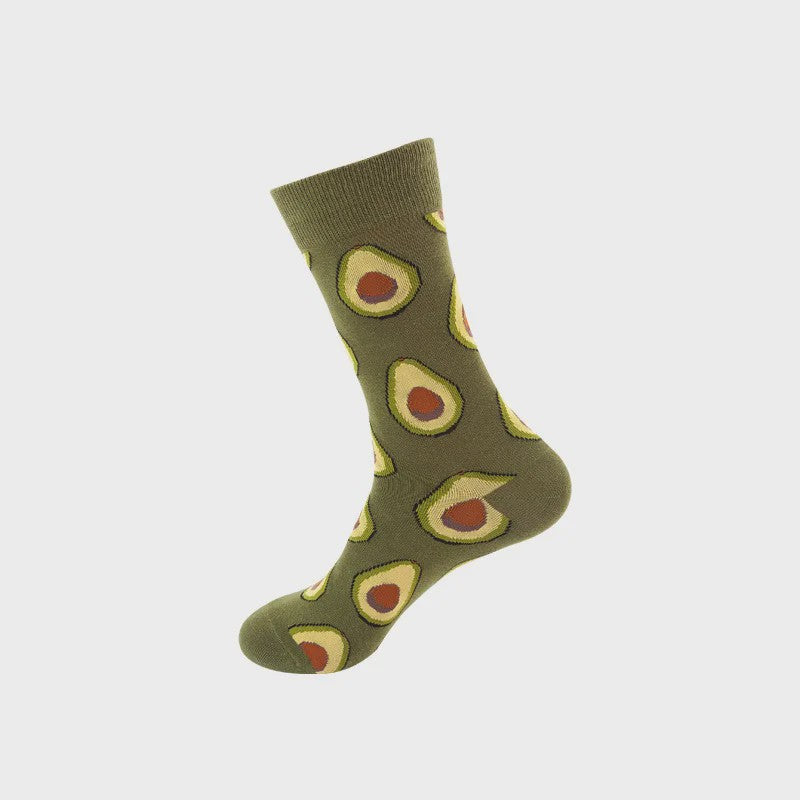 Unisex Katoenen Sokken met Vrolijke Fruit, Dieren & Kunst Prints - Hip Hop & Skateboard Stijl