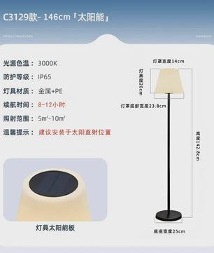 Nordic Minimalistische Staande Lamp met Solar Energie - Sfeervolle Verlichting voor Woonkamer & Slaapkamer