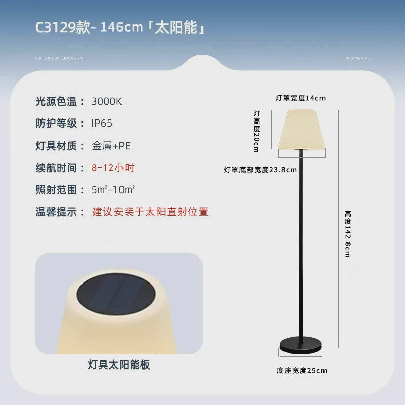 Nordic Minimalistische Staande Lamp met Solar Energie - Sfeervolle Verlichting voor Woonkamer & Slaapkamer