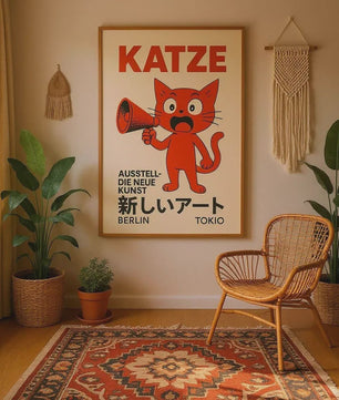Japanse Koi Vis & Okinawa Vintage Poster - Japandi Wanddecoratie