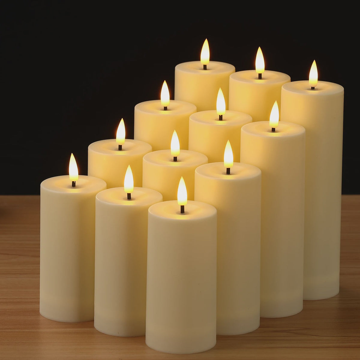 12-delige LED Kaarsen Set met Afstandsbediening - Flikkerend Vlam Effect voor Feestelijke Decoratie