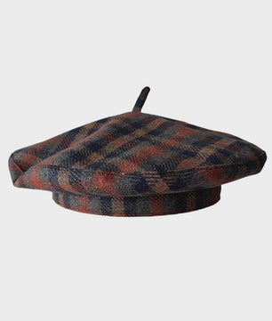 Stijlvolle Ruitjes Baret voor Dames - Retro Vliegende Schotel Hoed