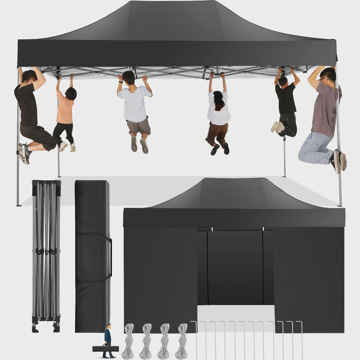 3x4.5m Pop-Up Partytent met 4 Zijpanelen - Waterdicht & UV-beschermend