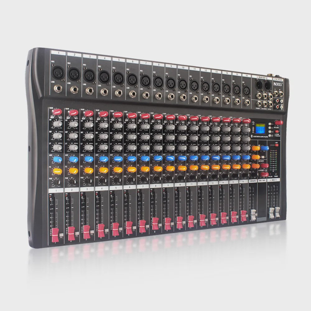 Yamnweo CT16 Professionele 16-Kanaals Audio Mixer met DSP Effecten, Bluetooth & USB