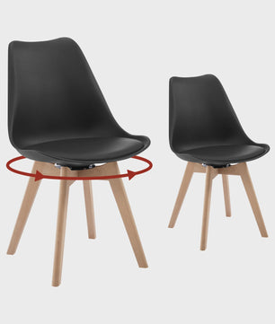 Set van 2 Ergonomische Draaistoelen 360° - Stijlvolle eetkamerstoelen met comfortabele zitting