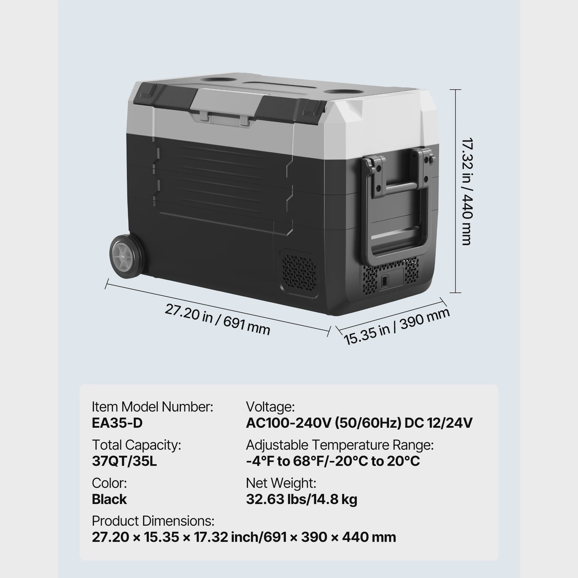 Draagbare Koelbox met Wielen & App Controle - 35L/45L/55L - Ideaal voor Auto, Camping & Thuis