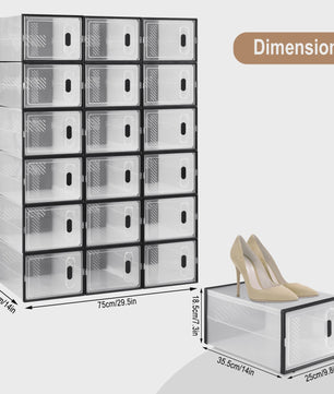 Stapelbare Transparante Schoenenboxen met Magneetdeur - 8, 12 of 18 Stuks