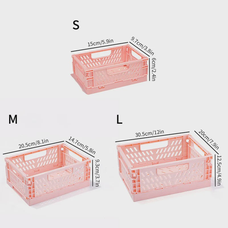 Opvouwbare Opbergkrat & Mand - Stapelbaar, Draagbaar en Ideaal voor Speelgoed, Sieraden en Cosmetica