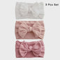 Set van 3 Zachte Baby Hoofdbanden met Strik - Elastisch en Comfortabel voor Newborns