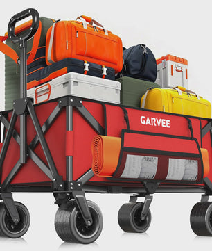 Robuuste Outdoor Campingwagen met 8" Wielen en Verstelbare Handgreep - Opvouwbaar All-Terrain Trolley