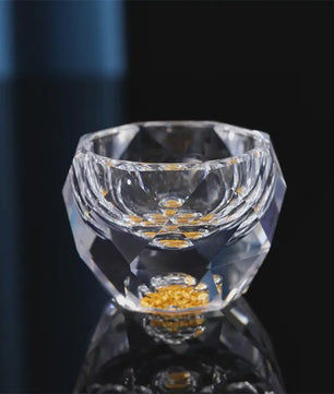 Luxe Kristalglas Shotglas 50ml met Dubbele Bodem en Goudfolie - Perfect voor Vodka, Sake of Thee