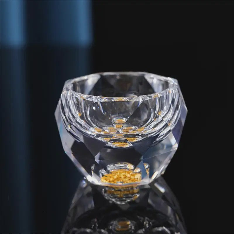 Luxe Kristalglas Shotglas 50ml met Dubbele Bodem en Goudfolie - Perfect voor Vodka, Sake of Thee
