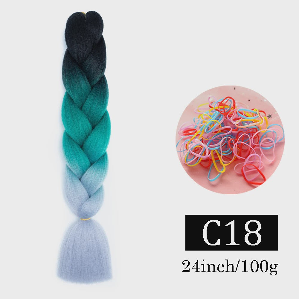 24 Inch Jumbo Braids Haarverlenging - Synthetisch Vlechtkapsel met Ombre Kleuren