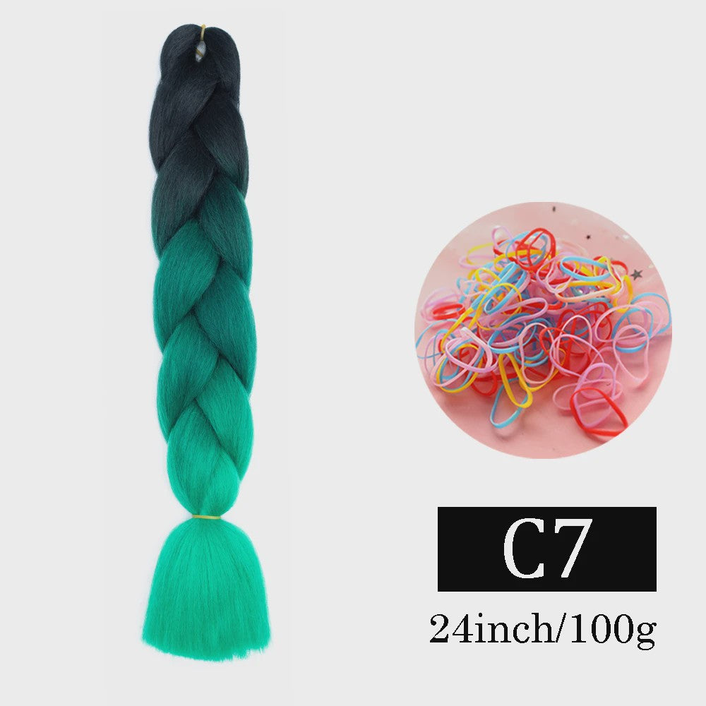 24 Inch Jumbo Braids Haarverlenging - Synthetisch Vlechtkapsel met Ombre Kleuren