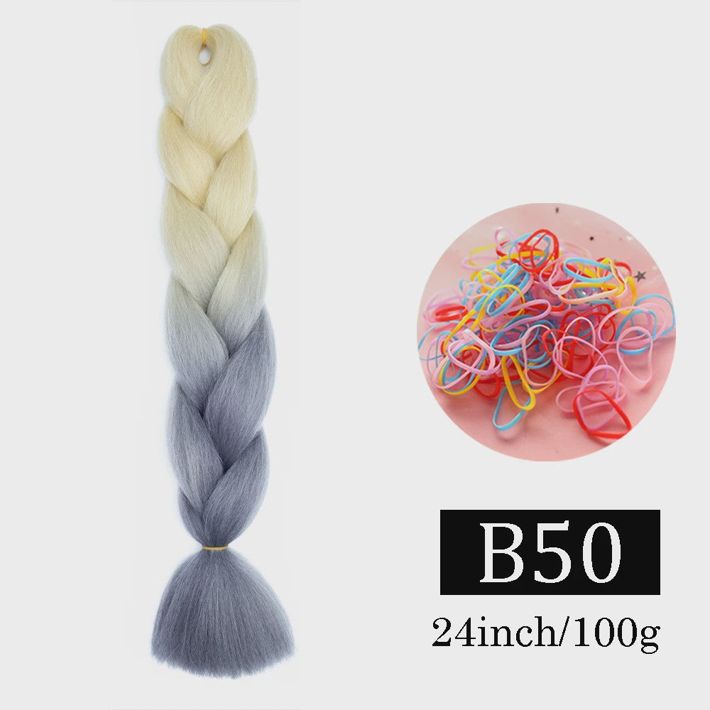 24 Inch Jumbo Braids Haarverlenging - Synthetisch Vlechtkapsel met Ombre Kleuren
