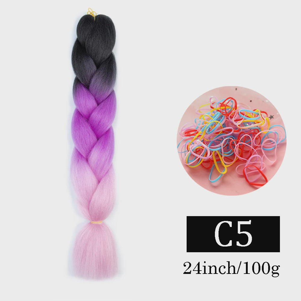 24 Inch Jumbo Braids Haarverlenging - Synthetisch Vlechtkapsel met Ombre Kleuren