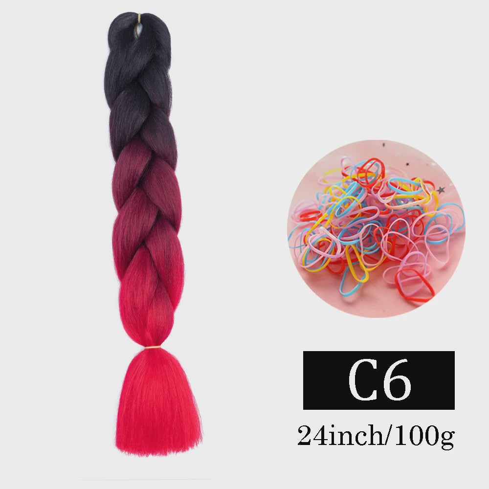 24 Inch Jumbo Braids Haarverlenging - Synthetisch Vlechtkapsel met Ombre Kleuren