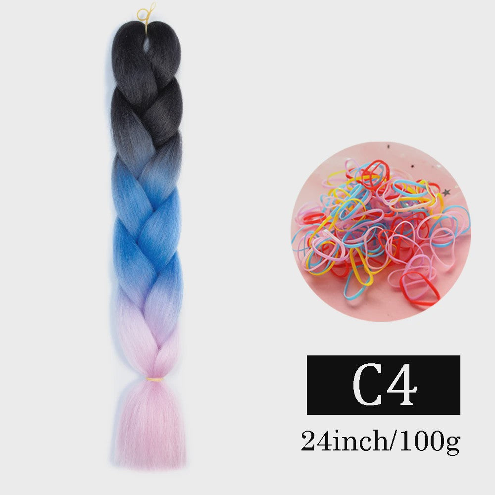 24 Inch Jumbo Braids Haarverlenging - Synthetisch Vlechtkapsel met Ombre Kleuren