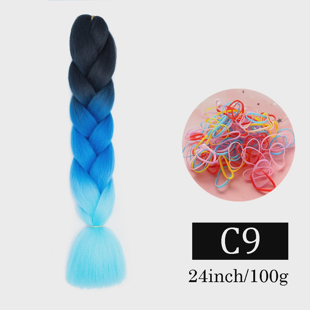 24 Inch Jumbo Braids Haarverlenging - Synthetisch Vlechtkapsel met Ombre Kleuren