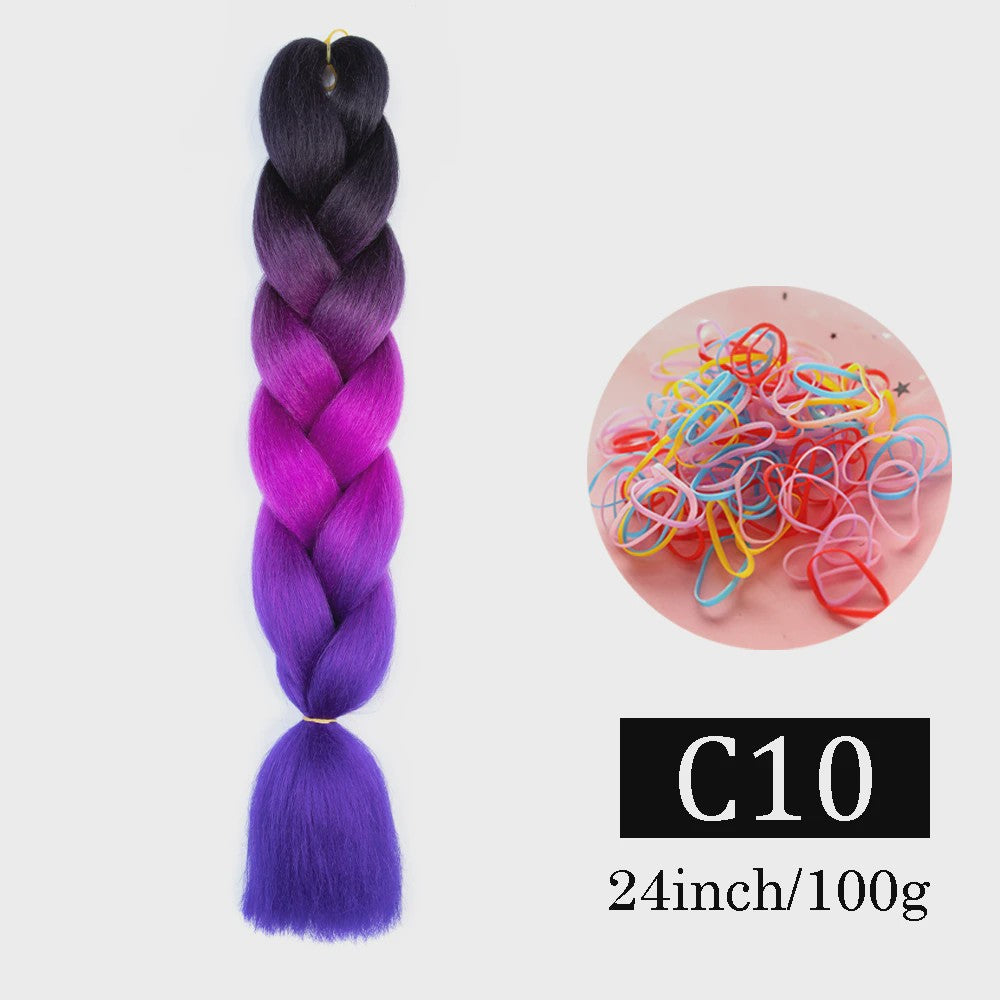 24 Inch Jumbo Braids Haarverlenging - Synthetisch Vlechtkapsel met Ombre Kleuren