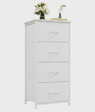 Compacte Ladekast met 4 Lades - Stoffen Opbergunit met MDF Frame voor Slaapkamer en Woonkamer
