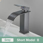 Matzwarte Waterval Wastafelfkraan - Deck Mounted, Enkele Hendel, Warm & Koud Water