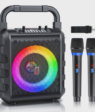 T18 Draagbare Bluetooth Speaker met Microfoon, Karaoke Machine & LED Verlichting