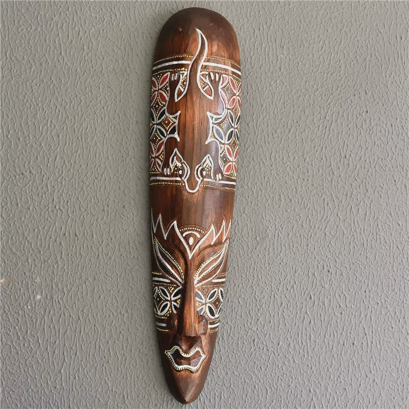 Handgesneden Afrikaans Houten Masker - Decoratieve Muurdecoratie met Tribale Kunst (50cm)