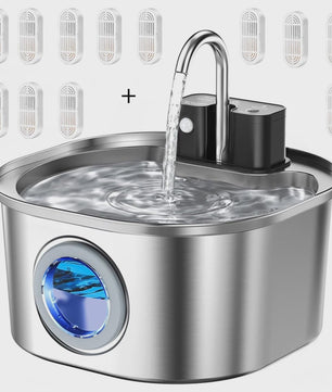 RVS Slimme Katten Drinkfontein 3.2L met Sensor & Draadloos Opladen - Automatische Waterdispenser voor Huisdieren