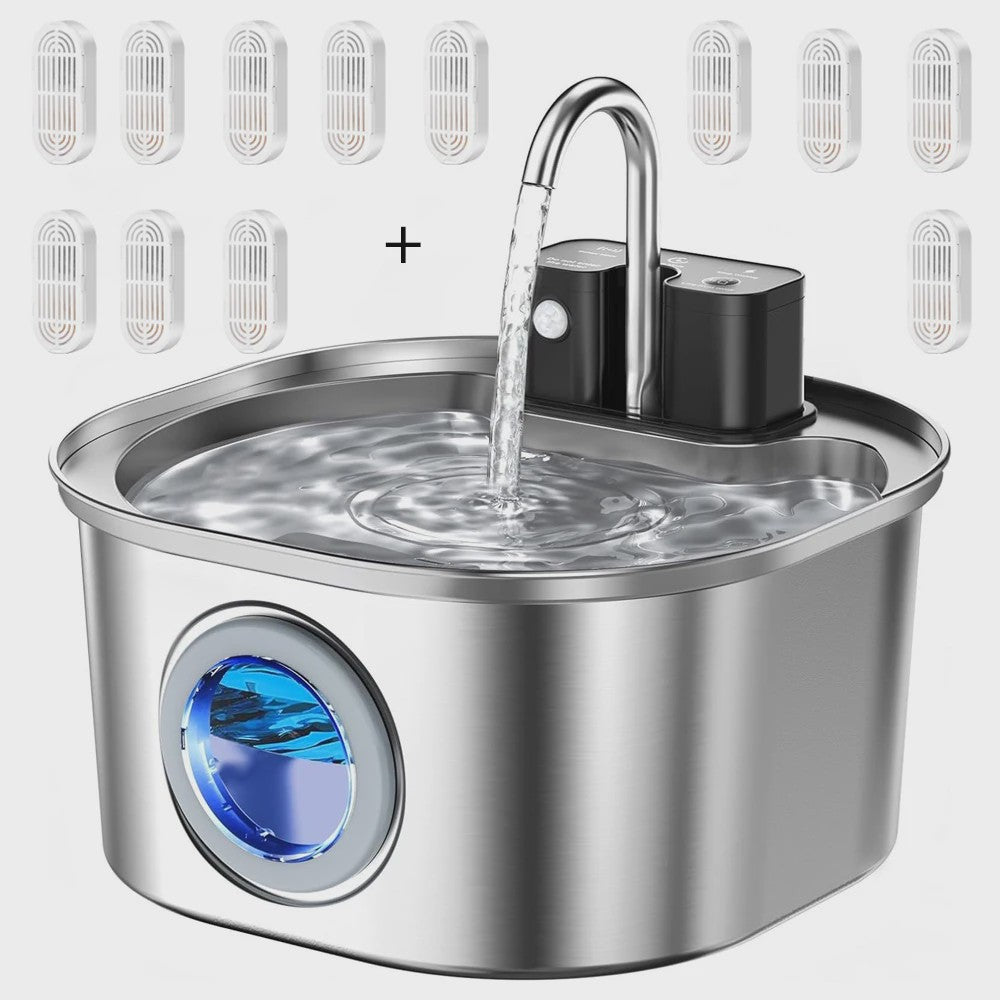 RVS Slimme Katten Drinkfontein 3.2L met Sensor & Draadloos Opladen - Automatische Waterdispenser voor Huisdieren